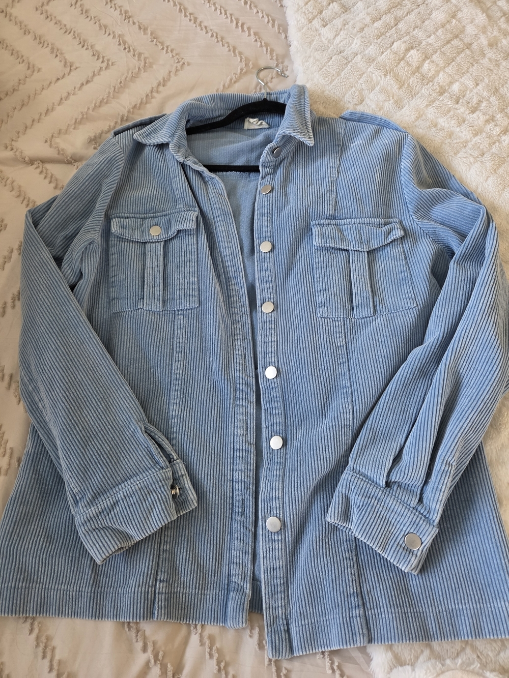 BiBi Light Blue Corduroy Utility Jacket
